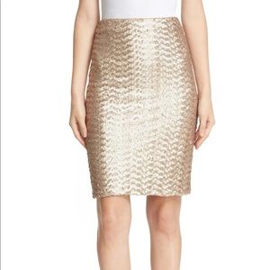 Alice + Olivia | Ramos Sequin Pencil Skirt in Nude Pink Size 4